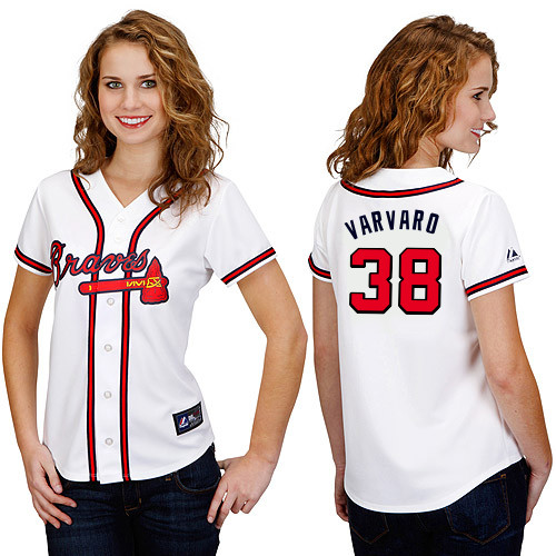 Anthony Varvaro #38 mlb Jersey-Atlanta Braves Women's Authentic Home White Cool Base Baseball Jersey